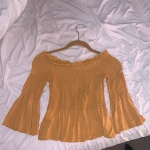 Orange Off The Shoulder Shirt